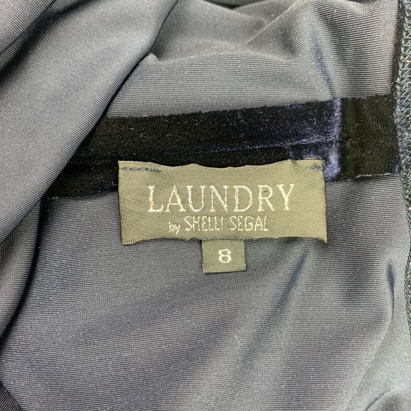 Laundry by Shelli Segal Blue Velvet Dress Bodycon - Picture 6 of 8